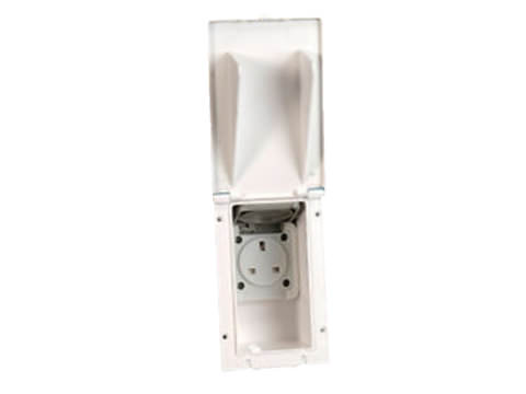 Oblong Flush Mains Outlet 240v White
