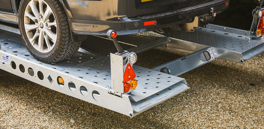 Ifor Williams Trailer with a van loaded